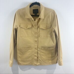 Anthropologie Sanctuary Shacket Womens M Mustard Utility Cotton Twill Jacket